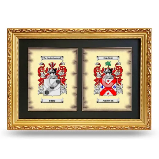 Double Coat of Arms Framed - Gold