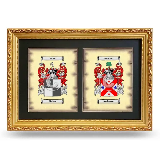 Double Coat of Arms Framed - Gold