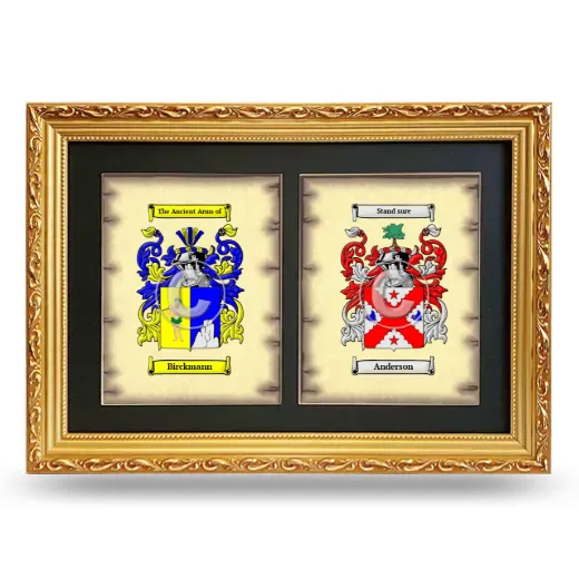 Double Coat of Arms Framed - Gold