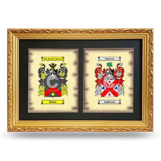 Double Coat of Arms Framed - Gold