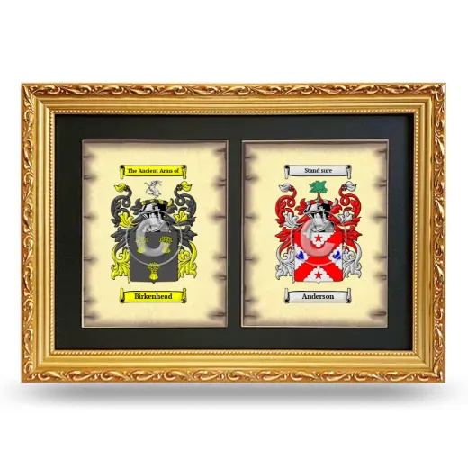 Double Coat of Arms Framed - Gold