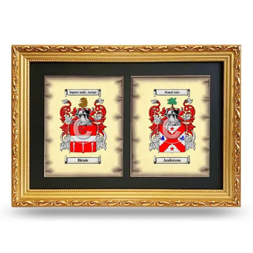 Double Coat of Arms Framed - Gold