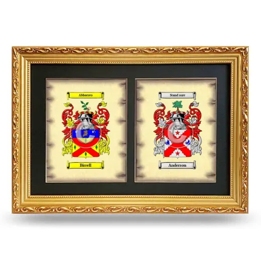 Double Coat of Arms Framed - Gold
