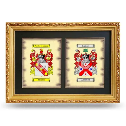 Double Coat of Arms Framed - Gold