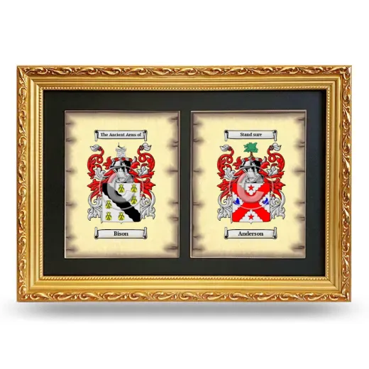 Double Coat of Arms Framed - Gold