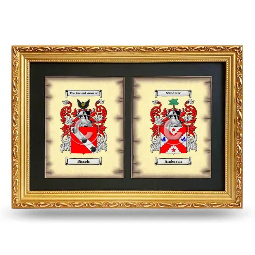 Double Coat of Arms Framed - Gold