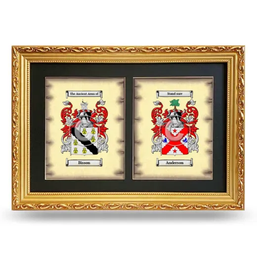 Double Coat of Arms Framed - Gold