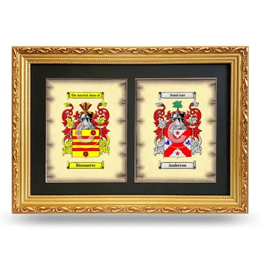Double Coat of Arms Framed - Gold