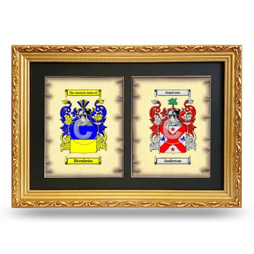Double Coat of Arms Framed - Gold