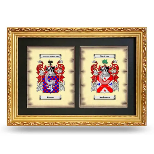 Double Coat of Arms Framed - Gold