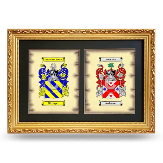 Double Coat of Arms Framed - Gold