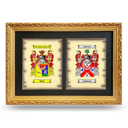 Double Coat of Arms Framed - Gold