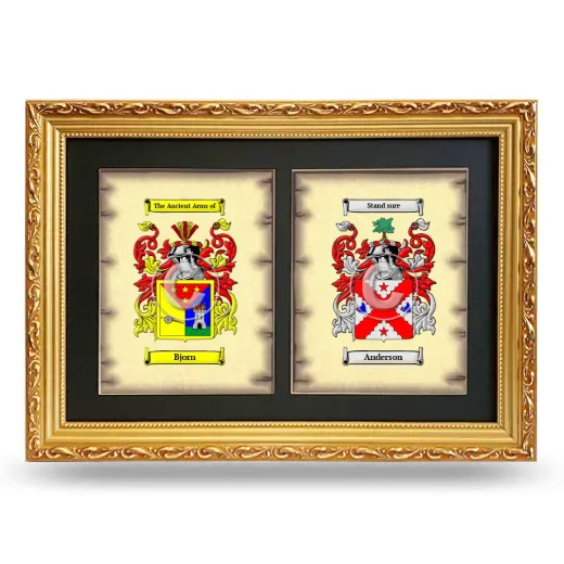 Double Coat of Arms Framed - Gold