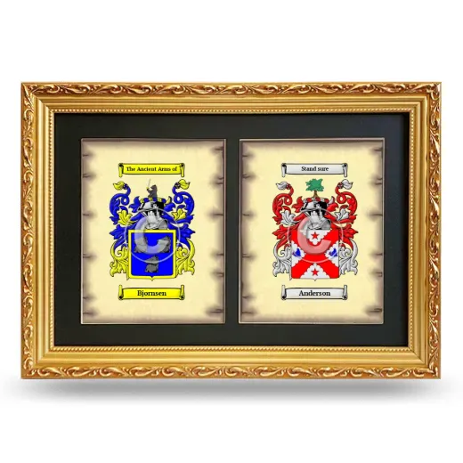 Double Coat of Arms Framed - Gold