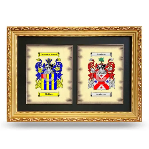Double Coat of Arms Framed - Gold