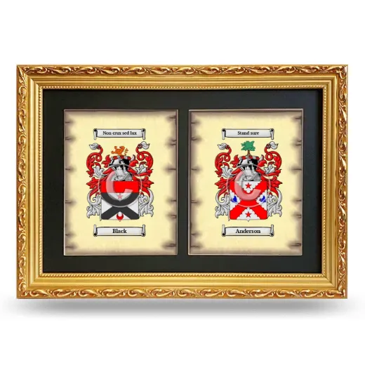 Double Coat of Arms Framed - Gold