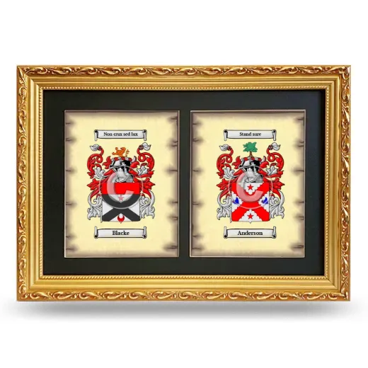 Double Coat of Arms Framed - Gold
