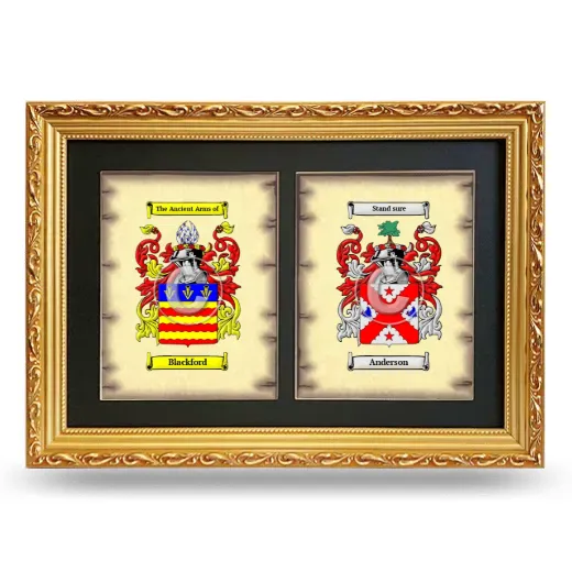 Double Coat of Arms Framed - Gold