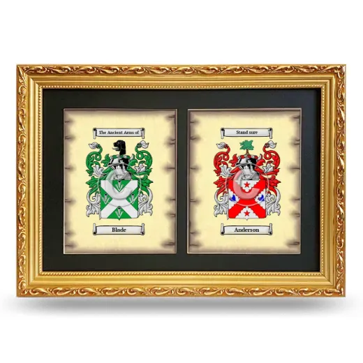 Double Coat of Arms Framed - Gold