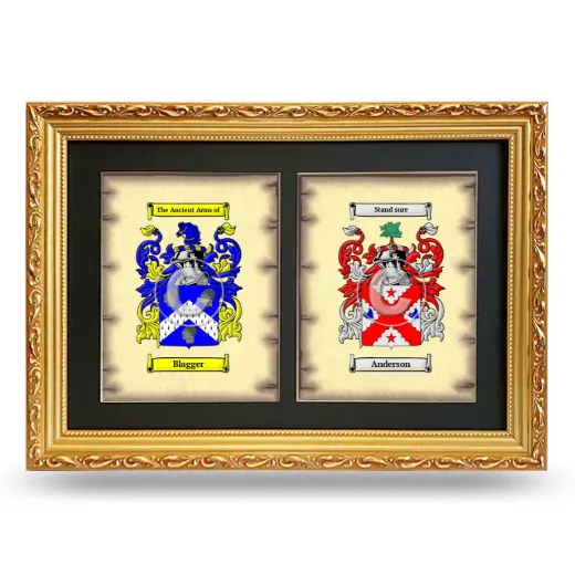Double Coat of Arms Framed - Gold