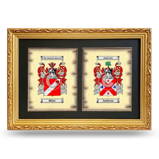 Double Coat of Arms Framed - Gold