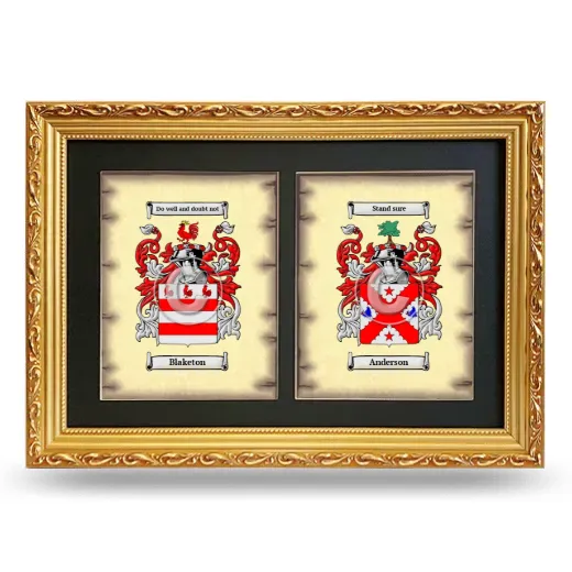 Double Coat of Arms Framed - Gold