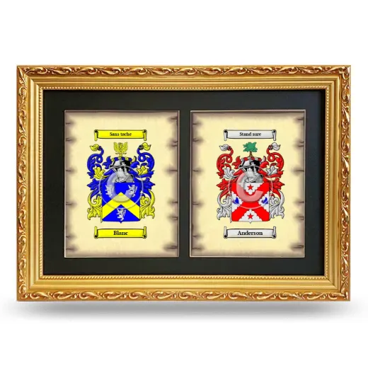 Double Coat of Arms Framed - Gold