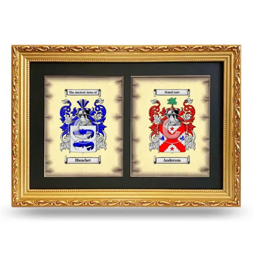 Double Coat of Arms Framed - Gold
