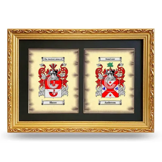 Double Coat of Arms Framed - Gold