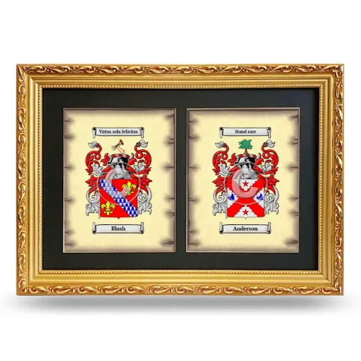 Double Coat of Arms Framed - Gold