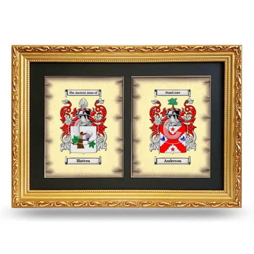 Double Coat of Arms Framed - Gold