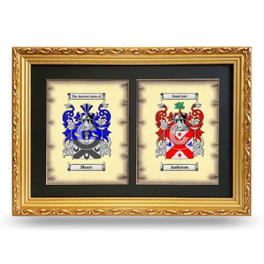 Double Coat of Arms Framed - Gold