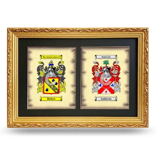 Double Coat of Arms Framed - Gold