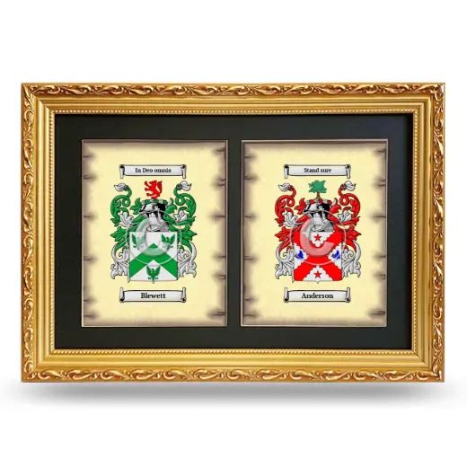Double Coat of Arms Framed - Gold