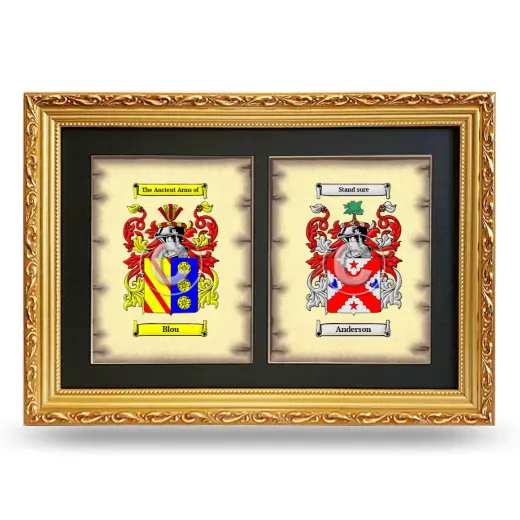 Double Coat of Arms Framed - Gold