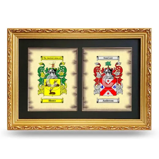 Double Coat of Arms Framed - Gold