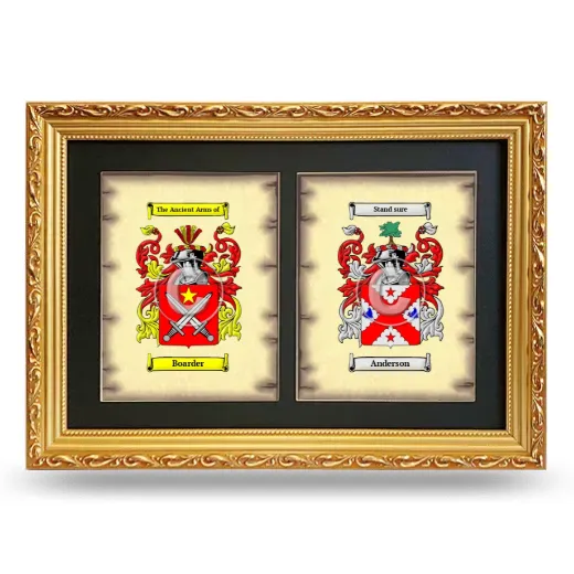 Double Coat of Arms Framed - Gold