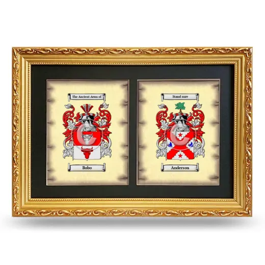 Double Coat of Arms Framed - Gold