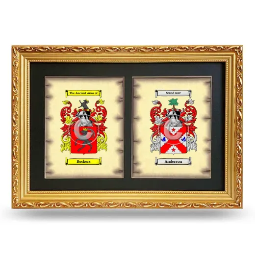 Double Coat of Arms Framed - Gold