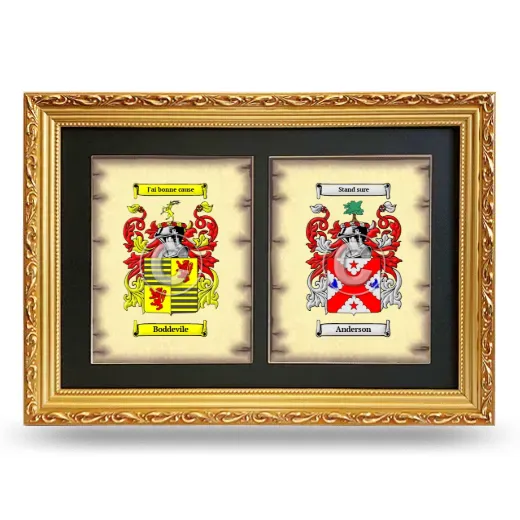 Double Coat of Arms Framed - Gold