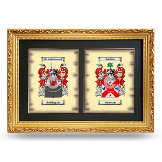 Double Coat of Arms Framed - Gold