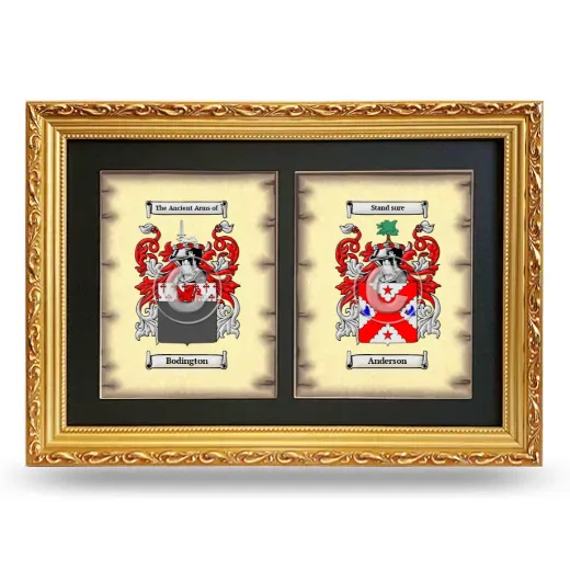 Double Coat of Arms Framed - Gold