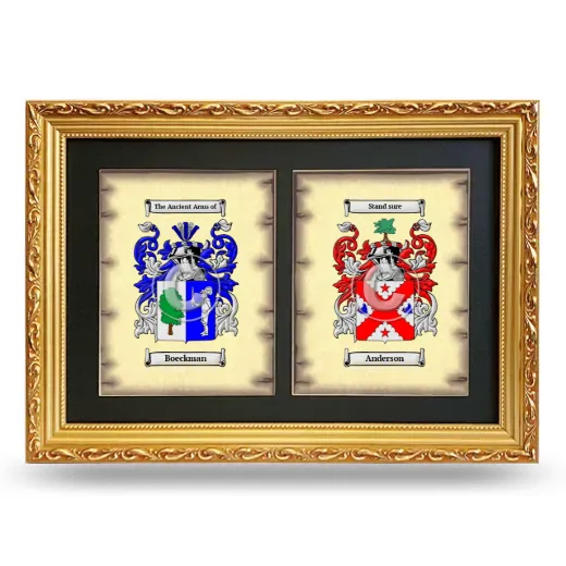 Double Coat of Arms Framed - Gold