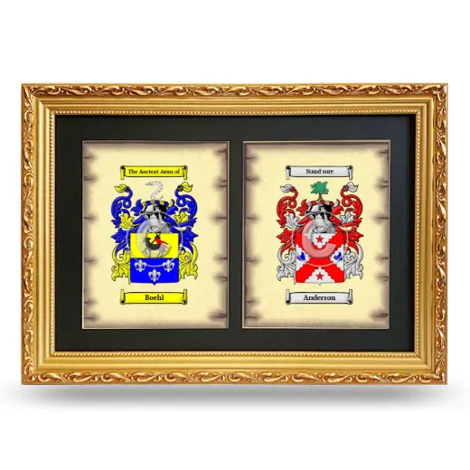 Double Coat of Arms Framed - Gold