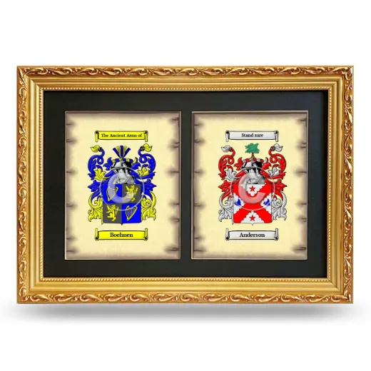 Double Coat of Arms Framed - Gold
