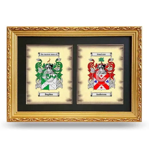 Double Coat of Arms Framed - Gold