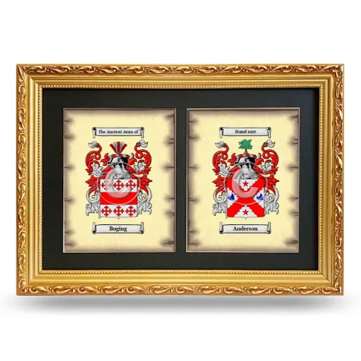 Double Coat of Arms Framed - Gold