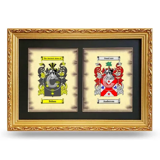 Double Coat of Arms Framed - Gold