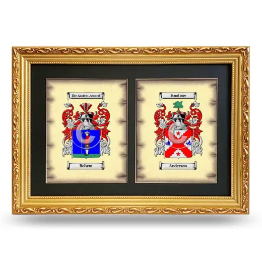 Double Coat of Arms Framed - Gold