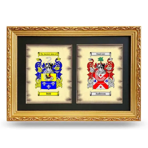 Double Coat of Arms Framed - Gold